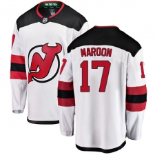 Men's New Jersey Devils #17 Patrick Maroon Fanatics Branded White Away Breakaway NHL Jersey