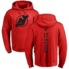 NHL Adidas New Jersey Devils #17 Patrick Maroon Red One Color Backer Pullover Hoodie