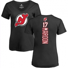 NHL Women's Adidas New Jersey Devils #17 Patrick Maroon Black Backer T-Shirt