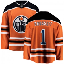 Men's Edmonton Oilers #1 Laurent Brossoit Fanatics Branded Orange Home Breakaway NHL Jersey