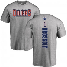 NHL Adidas Edmonton Oilers #1 Laurent Brossoit Ash Backer T-Shirt