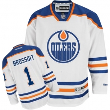 Youth Reebok Edmonton Oilers #1 Laurent Brossoit Authentic White Away NHL Jersey