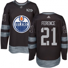 Men's Adidas Edmonton Oilers #21 Andrew Ference Authentic Black 1917-2017 100th Anniversary NHL Jersey