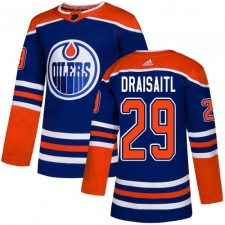 Men's Adidas Edmonton Oilers #29 Leon Draisaitl Premier Royal Blue Alternate NHL Jersey