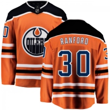 Men's Edmonton Oilers #30 Bill Ranford Fanatics Branded Orange Home Breakaway NHL Jersey