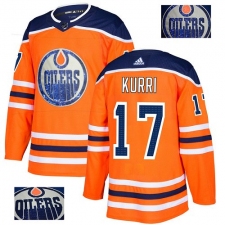 Men's Adidas Edmonton Oilers #17 Jari Kurri Authentic Orange Fashion Gold NHL Jersey