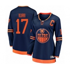 Women's Edmonton Oilers #17 Jari Kurri Authentic Navy Blue Alternate Fanatics Branded Breakaway Hockey Jersey