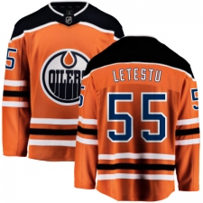 Men's Edmonton Oilers #55 Mark Letestu Fanatics Branded Orange Home Breakaway NHL Jersey