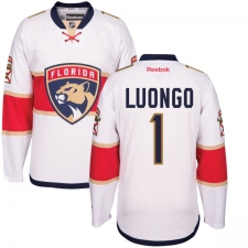 Men's Reebok Florida Panthers #1 Roberto Luongo Authentic White Away NHL Jersey