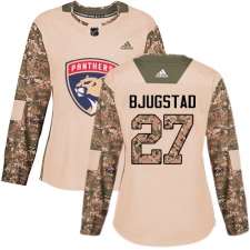 Women's Adidas Florida Panthers #27 Nick Bjugstad Authentic Camo Veterans Day Practice NHL Jersey