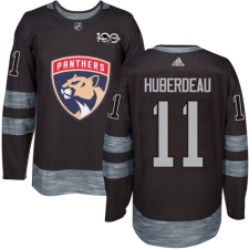 Men's Adidas Florida Panthers #11 Jonathan Huberdeau Authentic Black 1917-2017 100th Anniversary NHL Jersey