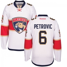 Men's Reebok Florida Panthers #6 Alex Petrovic Authentic White Away NHL Jersey
