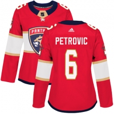 Women's Adidas Florida Panthers #6 Alex Petrovic Authentic Red Home NHL Jersey