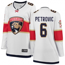 Women's Florida Panthers #6 Alex Petrovic Authentic White Away Fanatics Branded Breakaway NHL Jersey