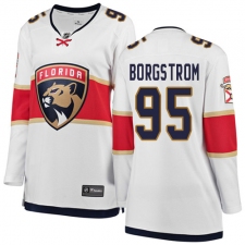 Women's Florida Panthers #95 Henrik Borgstrom Authentic White Away Fanatics Branded Breakaway NHL Jersey