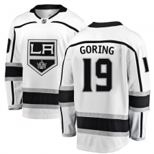 Men's Los Angeles Kings #19 Butch Goring Authentic White Away Fanatics Branded Breakaway NHL Jersey