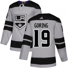 Youth Adidas Los Angeles Kings #19 Butch Goring Authentic Gray Alternate NHL Jersey
