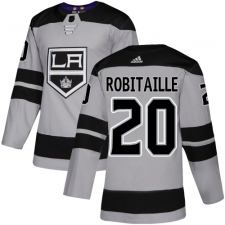 Men's Adidas Los Angeles Kings #20 Luc Robitaille Premier Gray Alternate NHL Jersey