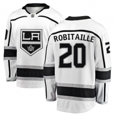 Men's Los Angeles Kings #20 Luc Robitaille Authentic White Away Fanatics Branded Breakaway NHL Jersey