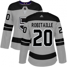 Women's Adidas Los Angeles Kings #20 Luc Robitaille Authentic Gray Alternate NHL Jersey