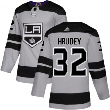 Men's Adidas Los Angeles Kings #32 Kelly Hrudey Premier Gray Alternate NHL Jersey