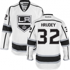 Men's Reebok Los Angeles Kings #32 Kelly Hrudey Authentic White Away NHL Jersey