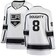 Women's Los Angeles Kings #8 Drew Doughty Authentic White Away Fanatics Branded Breakaway NHL Jersey
