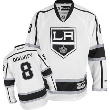 Women's Reebok Los Angeles Kings #8 Drew Doughty Authentic White Away NHL Jersey