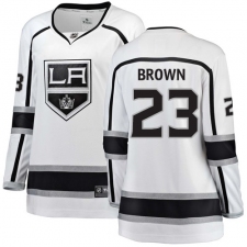 Women's Los Angeles Kings #23 Dustin Brown Authentic White Away Fanatics Branded Breakaway NHL Jersey