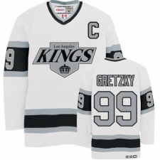Men's CCM Los Angeles Kings #99 Wayne Gretzky Premier White Throwback NHL Jersey