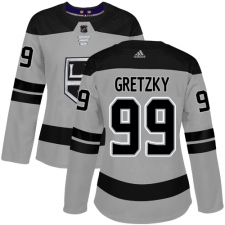 Women's Adidas Los Angeles Kings #99 Wayne Gretzky Authentic Gray Alternate NHL Jersey