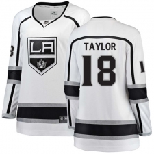 Women's Los Angeles Kings #18 Dave Taylor Authentic White Away Fanatics Branded Breakaway NHL Jersey