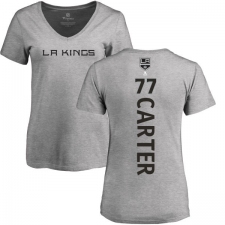 NHL Women's Adidas Los Angeles Kings #77 Jeff Carter Ash Backer T-Shirt