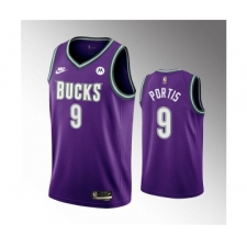 Men's Milwaukee Bucks #9 Bobby Portis 2022-23 Purple Classic Edition Swingman Stitched Basketball Jersey