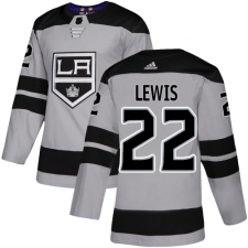 Youth Adidas Los Angeles Kings #22 Trevor Lewis Authentic Gray Alternate NHL Jersey