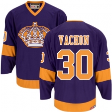 Men's CCM Los Angeles Kings #30 Rogie Vachon Premier Purple Throwback NHL Jersey