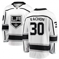 Men's Los Angeles Kings #30 Rogie Vachon Authentic White Away Fanatics Branded Breakaway NHL Jersey