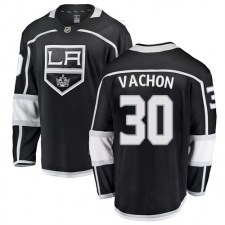 Youth Los Angeles Kings #30 Rogie Vachon Authentic Black Home Fanatics Branded Breakaway NHL Jersey