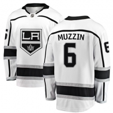 Men's Los Angeles Kings #6 Jake Muzzin Authentic White Away Fanatics Branded Breakaway NHL Jersey