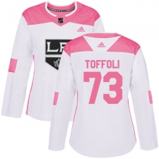 Women's Adidas Los Angeles Kings #73 Tyler Toffoli Authentic White/Pink Fashion NHL Jersey