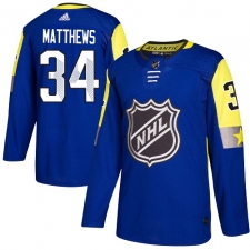 Men's Adidas Toronto Maple Leafs #34 Auston Matthews Authentic Royal Blue 2018 All-Star Atlantic Division NHL Jersey