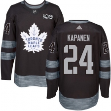 Men's Adidas Toronto Maple Leafs #24 Kasperi Kapanen Authentic Black 1917-2017 100th Anniversary NHL Jersey