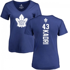 NHL Women's Adidas Toronto Maple Leafs #43 Nazem Kadri Royal Blue Backer T-Shirt