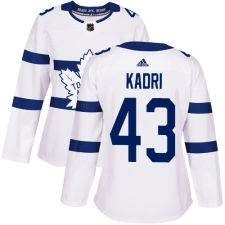 Women's Adidas Toronto Maple Leafs #43 Nazem Kadri Authentic White 2018 Stadium Series NHL Jersey