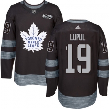 Men's Adidas Toronto Maple Leafs #19 Joffrey Lupul Authentic Black 1917-2017 100th Anniversary NHL Jersey