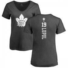 NHL Women's Adidas Toronto Maple Leafs #19 Joffrey Lupul Charcoal One Color Backer T-Shirt
