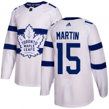 Men's Adidas Toronto Maple Leafs #15 Matt Martin Authentic White 2018 Stadium Series NHL Jersey