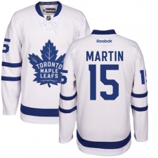 Men's Reebok Toronto Maple Leafs #15 Matt Martin Authentic White Away NHL Jersey
