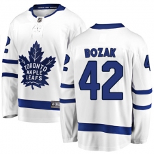 Men's Toronto Maple Leafs #42 Tyler Bozak Fanatics Branded White Away Breakaway NHL Jersey