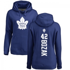 NHL Women's Adidas Toronto Maple Leafs #42 Tyler Bozak Royal Blue Backer Pullover Hoodie